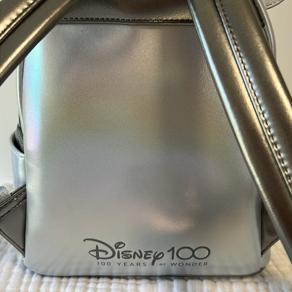 NEW Loungefly Disney 100 Minnie Mouse Platinum mini backpack and wallet set - Picture 11 of 16